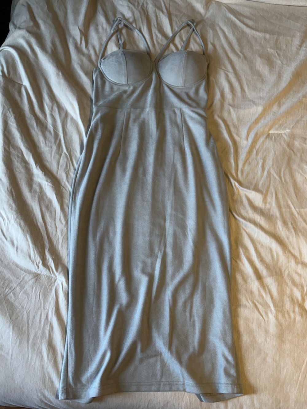 Missguided Blue Midi Bodycon Dress